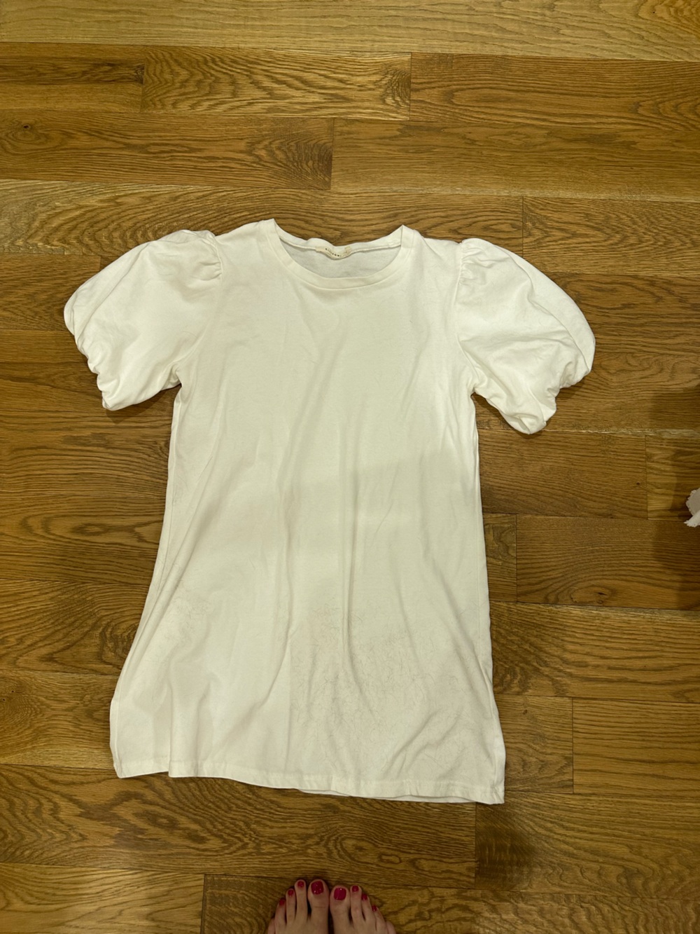 Puff Sleeve shift dress - White